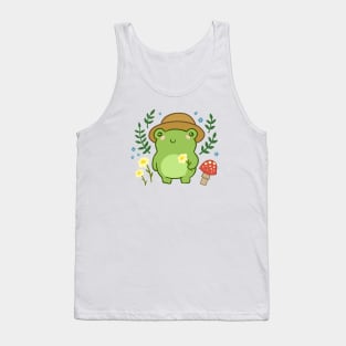 Cute Frog with Hat Mushroom Kawaii Aesthetic Cottagecore Tank Top